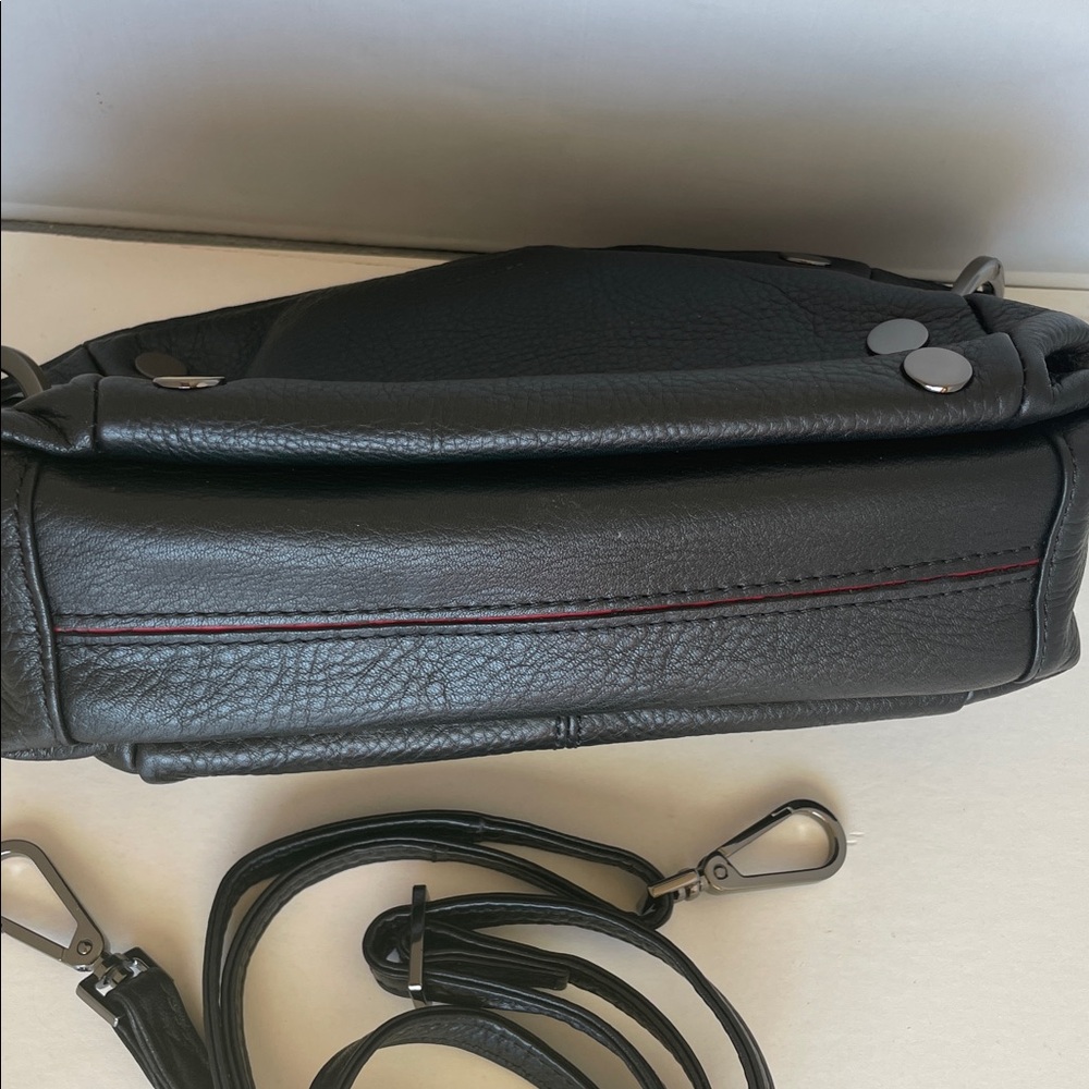 Hammitt Daniel Crossbody Clutch Small Black/ Gunmetal Leather Perennial Collect - Picture 7 of 8